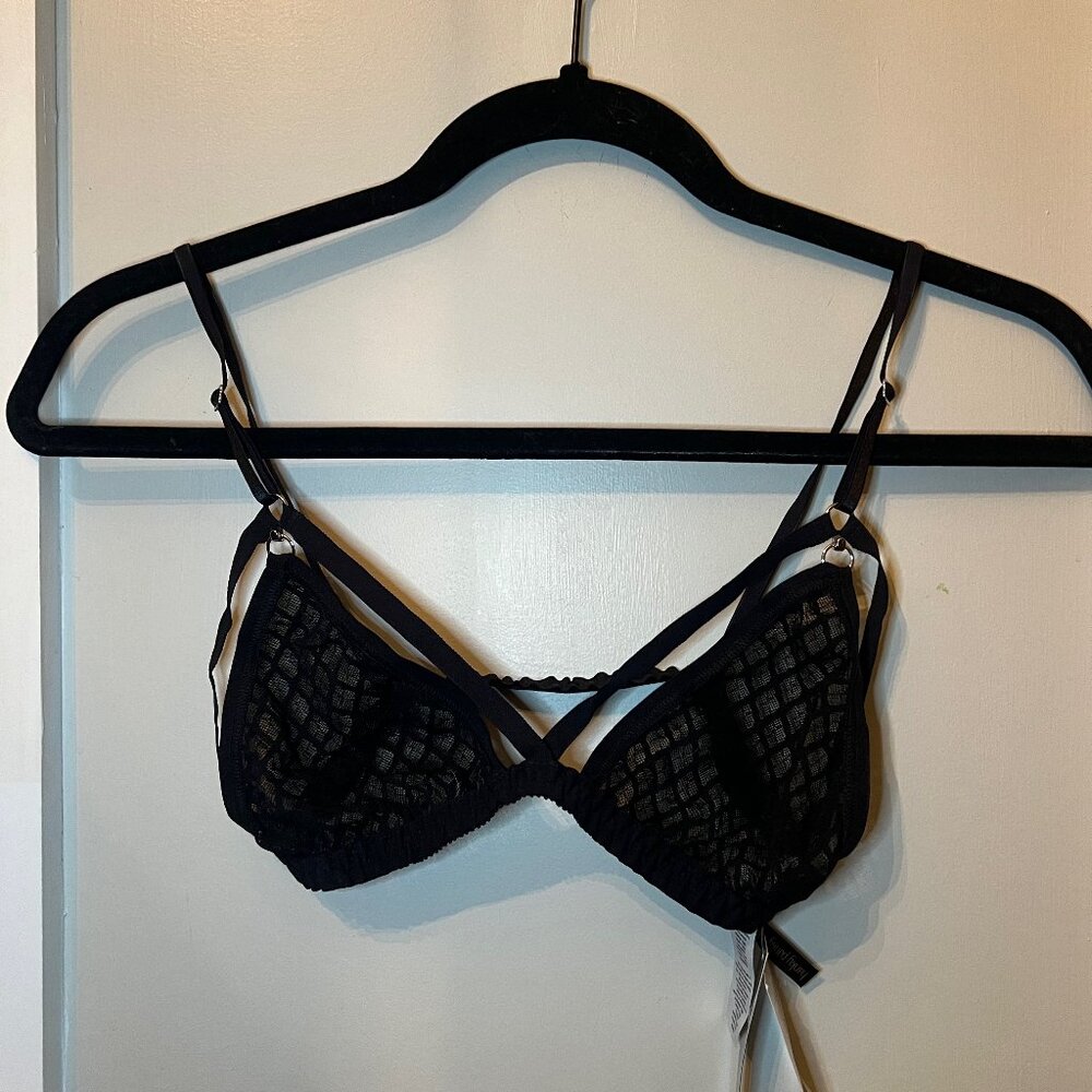 Hanky Panky After Midnight Sheer Black Bra, Front Hooks, Size XS NWT